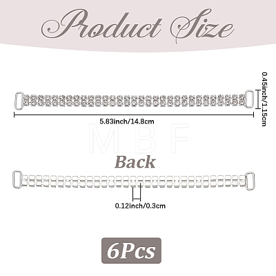 6Pcs Alloy & Resin Rhinestones Bikini Buckle Chain DIY-CY0003-22-1