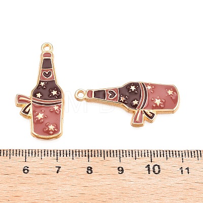 Rack Plating Alloy Enamel Pendants ENAM-N056-383KCG-02-1