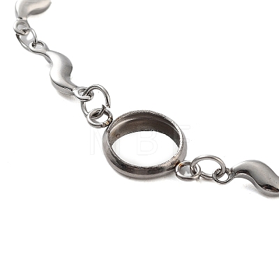 201 Stainless Steel Link Bracelet Settings Fit for Cabochons MAK-K023-01C-P-1