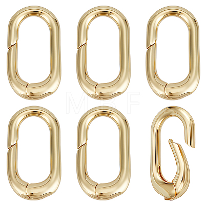 6Pcs Brass Spring Gate Rings KK-BC0014-89-1