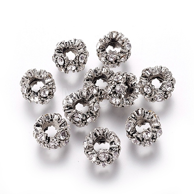 Alloy Rhinestone Spacer Beads RB-E534-01AS-1