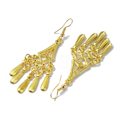 Golden Alloy Chandelier Earrings EJEW-D092-03B-G-1