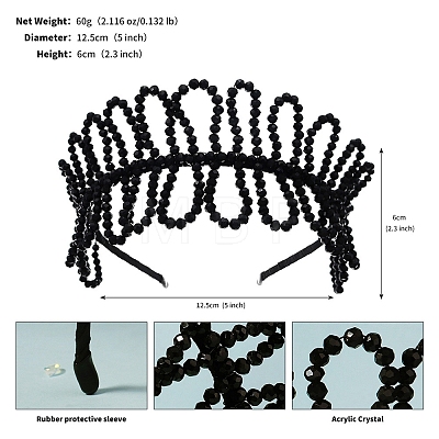 Alloy Hair Bands PW-WGC5250-02-1