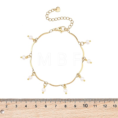Natural Cultured Freshwater Pearl Charm Bracelets BJEW-JB13586-1