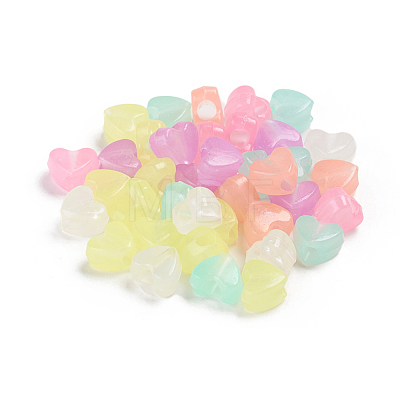 Luminous Acrylic Beads TACR-WH0002-13-1