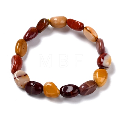 Natural Mookaite Beaded Stretch Bracelets BJEW-F414-02B-06-1