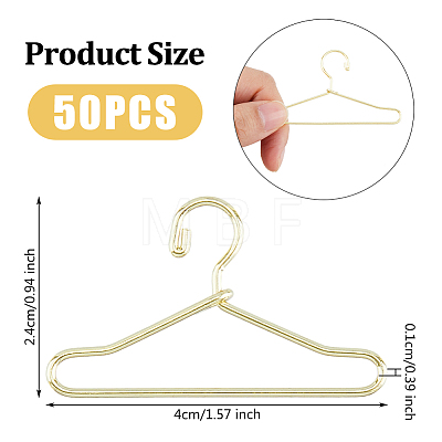 SUPERFINDINGS 50Pcs Mini Iron Clothing Hanger AJEW-FH0004-38B-1