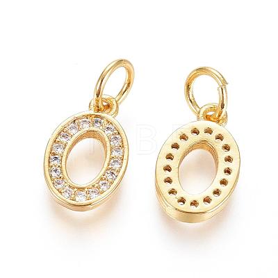Brass Micro Pave Clear Cubic Zirconia Charms ZIRC-L092-00-G-1
