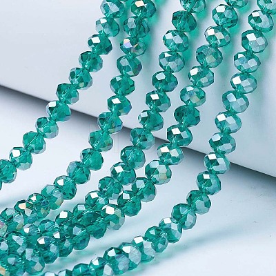 Electroplate Glass Beads Strands EGLA-A044-T3mm-B18-1