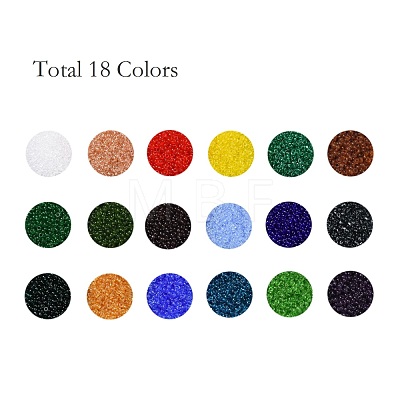 360G 18 Colors 12/0 Grade A Round Glass Seed Beads SEED-JP0012-14-2mm-1