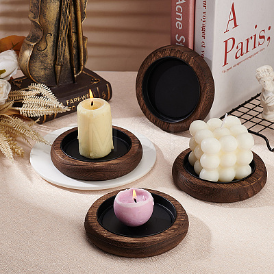 Wood Candle Holders AJEW-WH0413-89-1