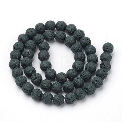 Synthetic Lava Rock Beads Strands G-S277-6mm-03-1