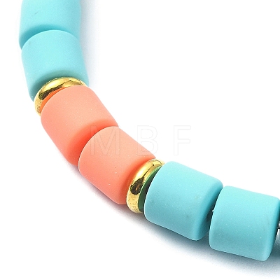 Polymer Clay Column Beaded Stretch Bracelets BJEW-JB09782-1