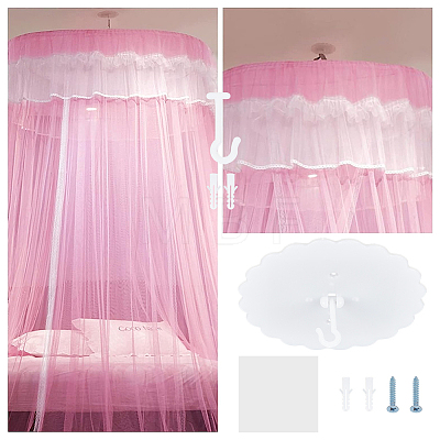 Flower Shape Plastic Ceiling Hook Hangers DIY-WH0297-46-1