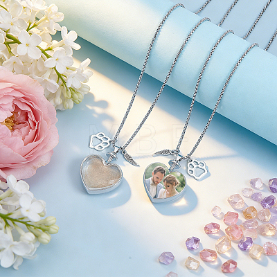 2Pcs Stainless Steel Chain Necklaces NJEW-DR00045-1