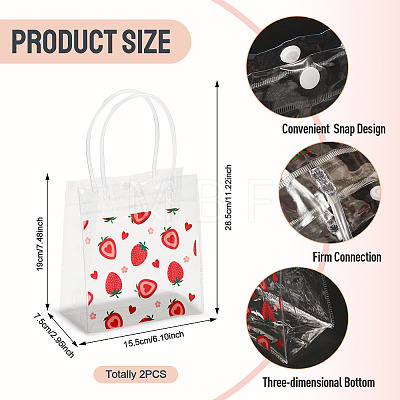 Rectangle Transparent Printed PVC Plastic Gift Tote Bags ABAG-TADJ0002-002D-1