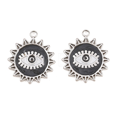 304 Stainless Steel Enamel Pendants STAS-K293-38P-02-1
