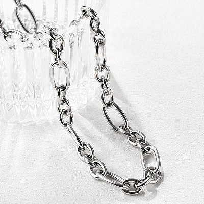 Non-Tarnish 304 Stainless Steel Figaro Chain Necklaces NJEW-O124-03P-1