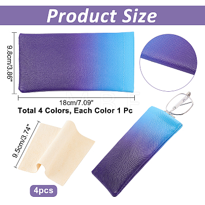  4Pcs Gradient Color PVC Leather Eyelasses Storage Pouch AJEW-NB0003-38-1