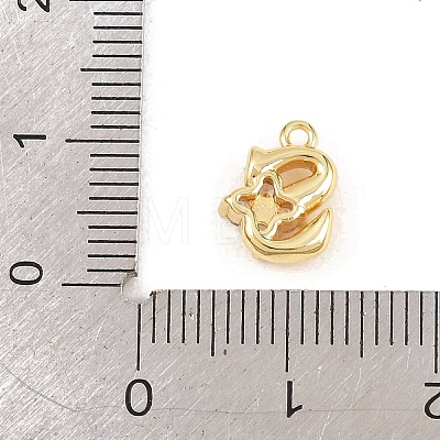 Brass Micro Pave Clear Cubic Zirconia Charms KK-Z151-18G-S-1
