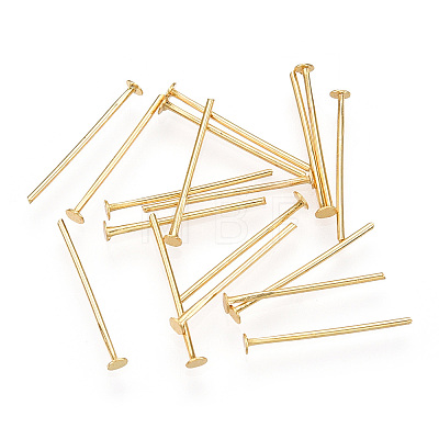 Brass Flat Head Pins KK-G331-11-0.7x15-1