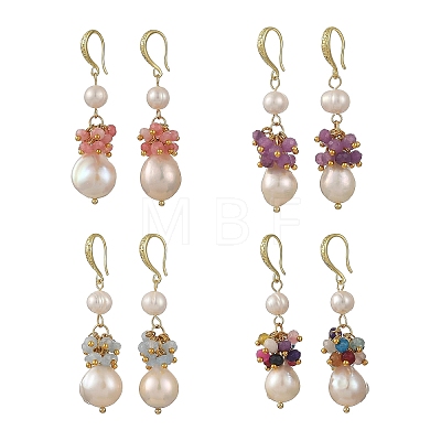 Natural Malaysia Jade & Natural Baroque Pearl Keshi Pearl Dangle Earrings EJEW-JE07410-1
