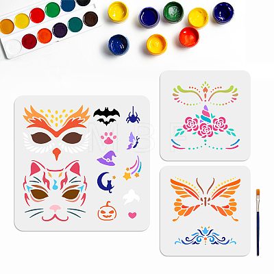 US 1 Set Halloween Mask PET Hollow Out Drawing Painting Stencils DIY-MA0001-63-1