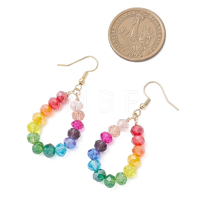 Teardrop Glass Dangle Earrings EJEW-JE06777-1