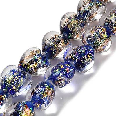 Handmade Dichroic Foil Glass Beads Strands DICH-U001-03J-1