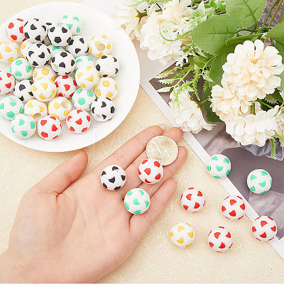 CHGCRAFT 40Pcs 4 Colors Football Silicone Knitting Needle Stopper AJEW-CA0004-19-1
