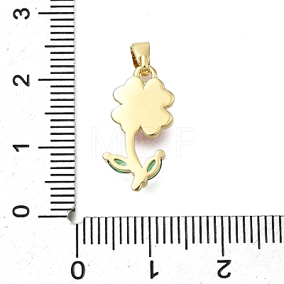 Brass Micro Pave Cubic Zirconia Pendants KK-V002-24G-01-1