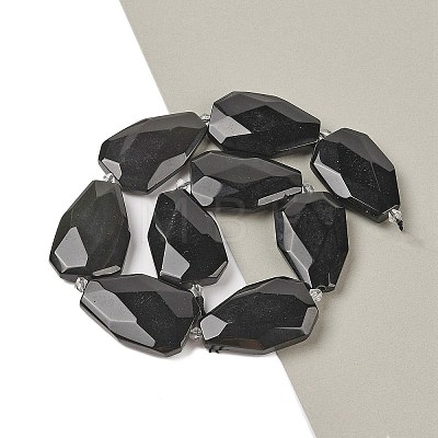 Natural Obsidian Beads Strands G-P548-B01-01-1