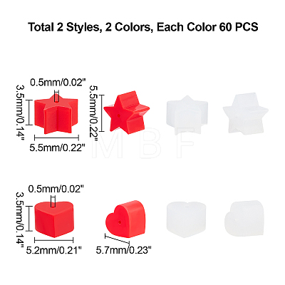 Unicraftale 240Pcs 4 Styles Silicone Ear Nuts RESI-UN0001-02-1