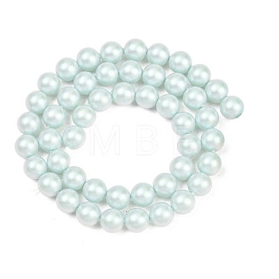 Frosted Glass Pearl Beads Strands GLAA-A044-08A-05-1