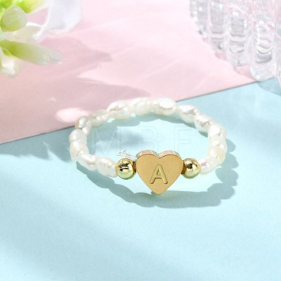 Natural Freshwater Pearl & 304 Stainless Steel Bead Finger Rings RJEW-FS00001-01-1