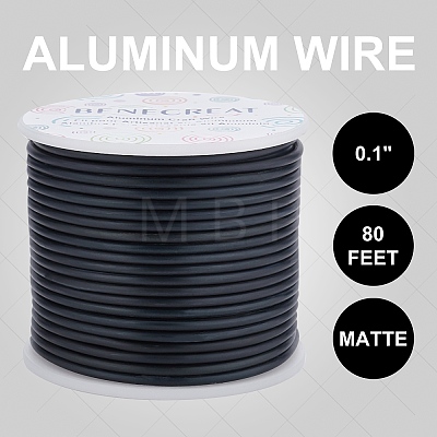 BENECREAT Matte Round Aluminum Wire AW-BC0003-30B-2.5mm-1
