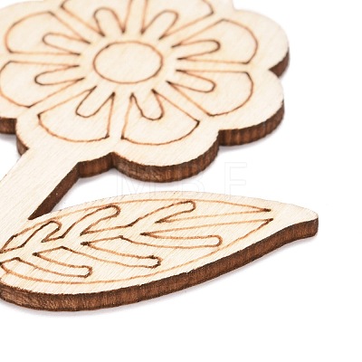 DIY Unfinished Wood Flowers Cutout WOOD-P017-06-1