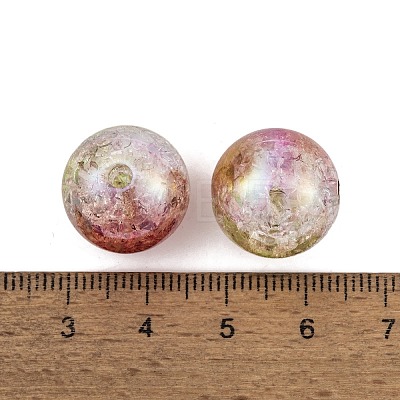 UV Plating Rainbow Iridescent Two Tone Acrylic Beads PACR-C009-04N-1