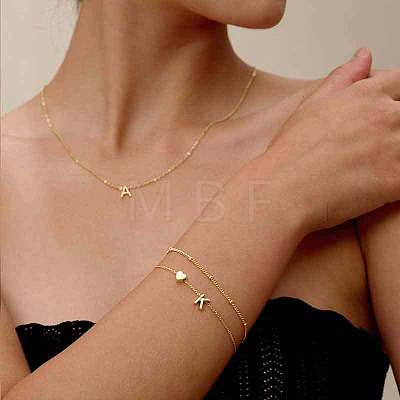 2Pcs 2 Styles Brass Beaded Bracelets & Satellite Chains Bracelets for Women FS-WG4A116-10-1