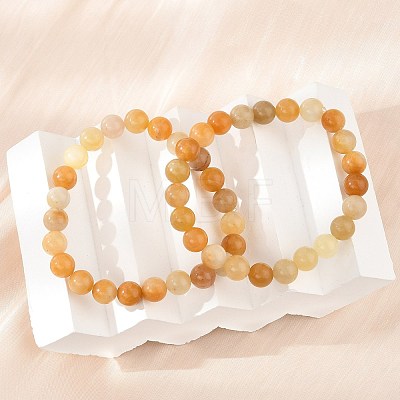 Natural Topaz Jade Beads Stretch Bracelets BJEW-F380-01-B07-1