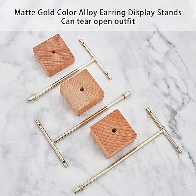 6Pcs 3 Sizes Iron T Bar Earring Display Stands EDIS-FG0001-77-1