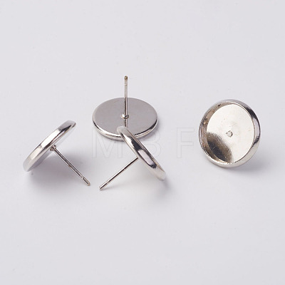 Brass Stud Earring Settings KK-H720-P-NR-1
