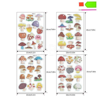 Mushroom DIY PVC Diamond Painting Sticker Kit PW-WG29A28-01-1