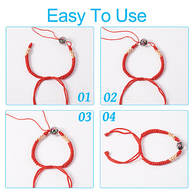 10Pcs 10 Colors Adjustable Nylon Cord Braided Bracelet Making MAK-TA0001-15-1