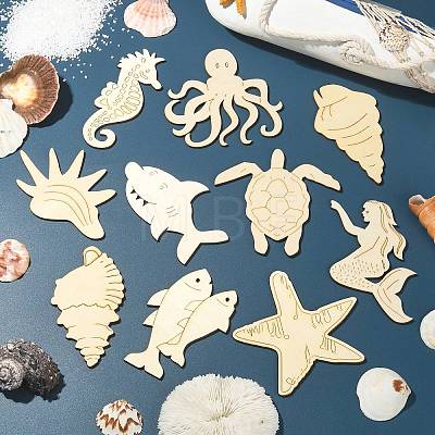 Unfinished Wooden Ocean Creature Cutouts WOOD-CJC0010-02-1