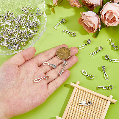 52Pcs Tibetan Style Alloy European Dangle Charms FIND-DC0008-12-1