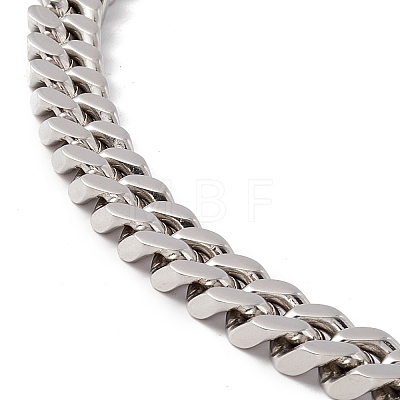304 Stainless Steel Curb Chains Necklace for Women NJEW-E155-02P-02-1