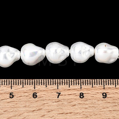 Electroplated Glass Shell Pearl Beads Strands BSHE-B009-D01-01-1