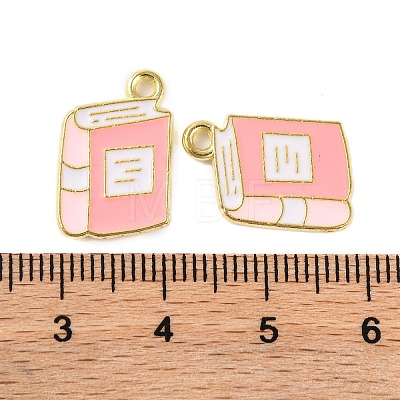 Golden Plated Alloy Enamel Pendants X-ENAM-Z017-12G-03-1