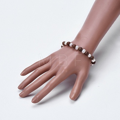 Natural Pearl Stretch Bracelets BJEW-JB04106-1